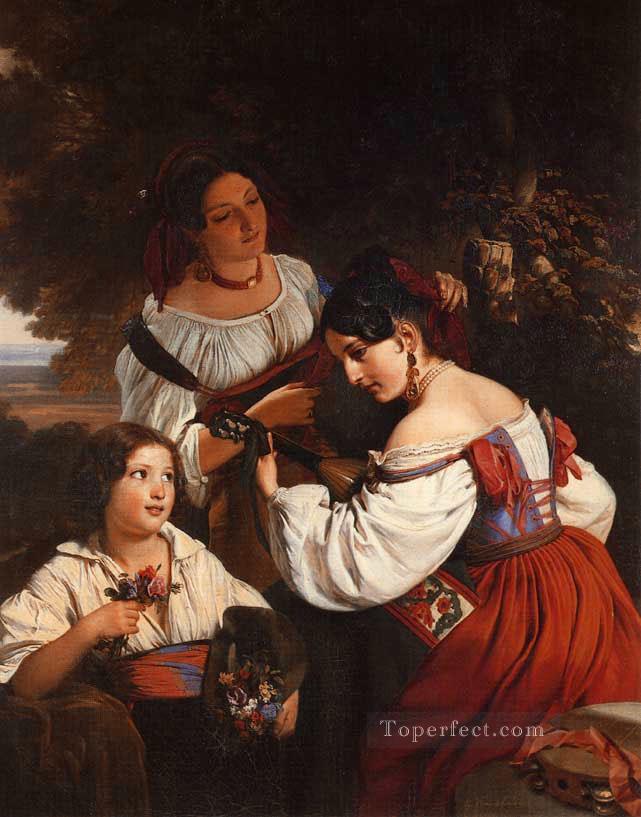 Roman Genre Scene Franz Xaver Winterhalter Oil Paintings
